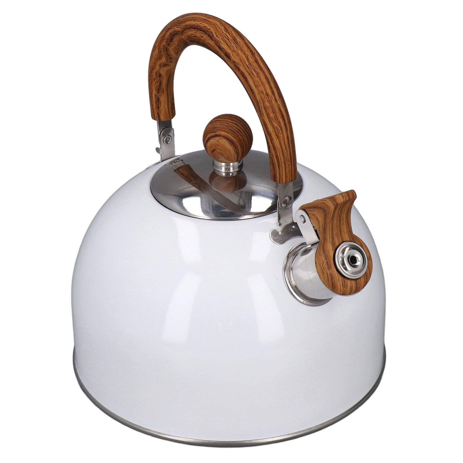 Whistling Kettle 2.5L Capacity White 304 Stainless Steel Fast Heating Ergonomic Handle Home Whistling Kettle - Image 8