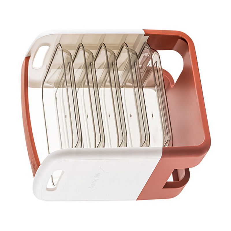 Four Layers Dish Preparation Plate Drawer Design Plastic Vegetable Preparation Rack Kitchen Storage Rack Pink - Image 3