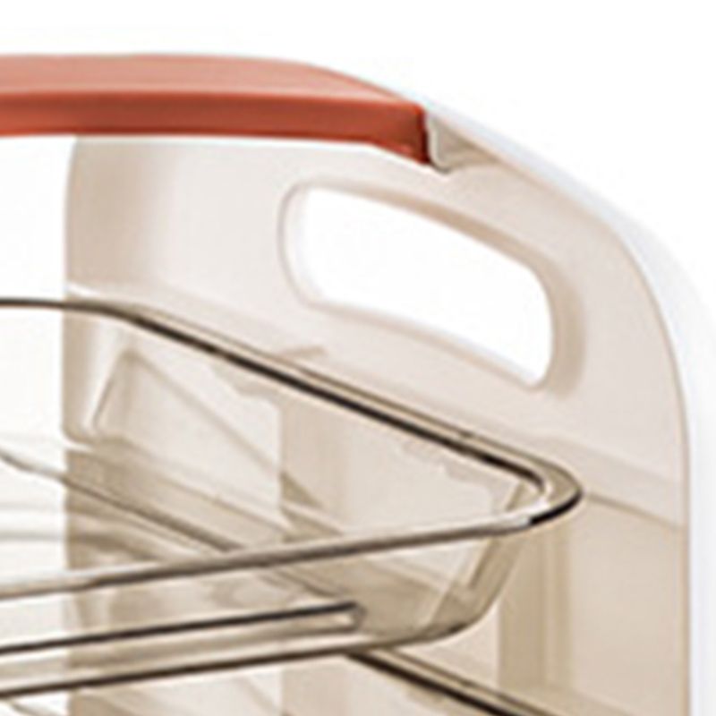 Four Layers Dish Preparation Plate Drawer Design Plastic Vegetable Preparation Rack Kitchen Storage Rack Pink - Image 6