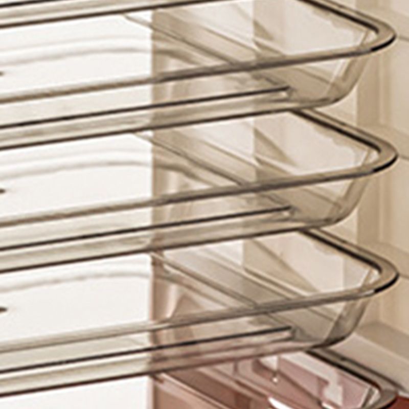 Four Layers Dish Preparation Plate Drawer Design Plastic Vegetable Preparation Rack Kitchen Storage Rack Pink - Image 8
