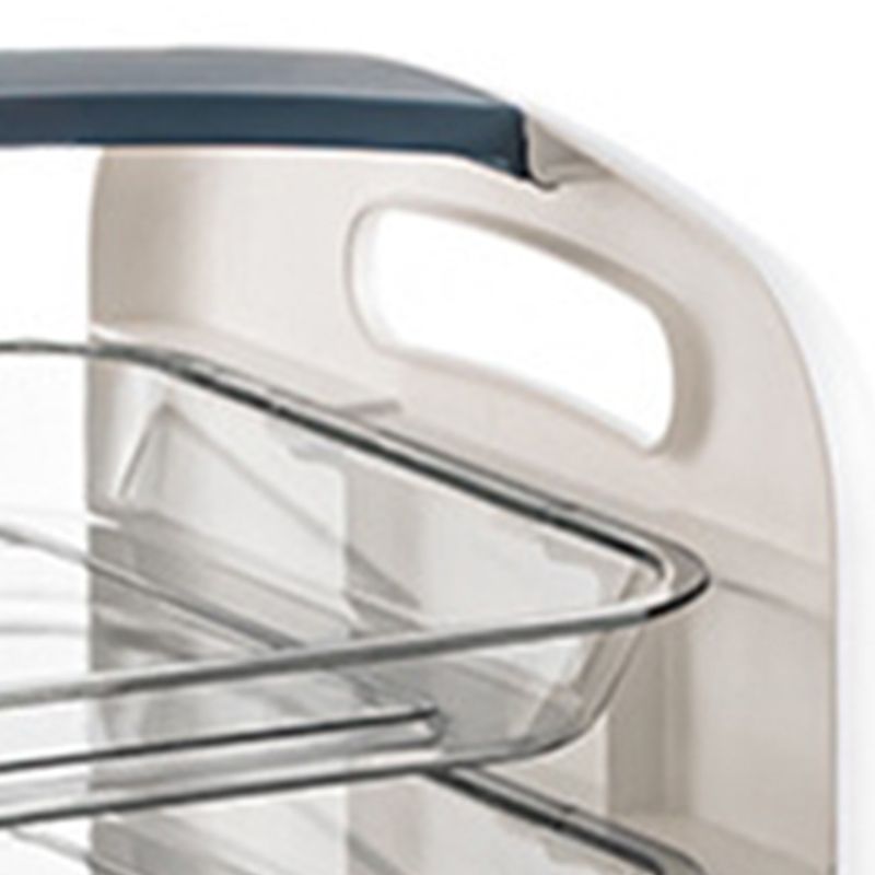 Four Layers Dish Preparation Plate Drawer Design Plastic Vegetable Preparation Rack Kitchen Storage Rack Blue - Image 6