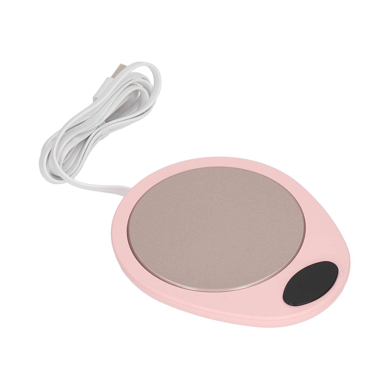 USB Mug Warmer Constant Temp Waterproof Adjustable Electric Beverage Heating Plate for Ceramic Coffee Cups Pink White - Image 2