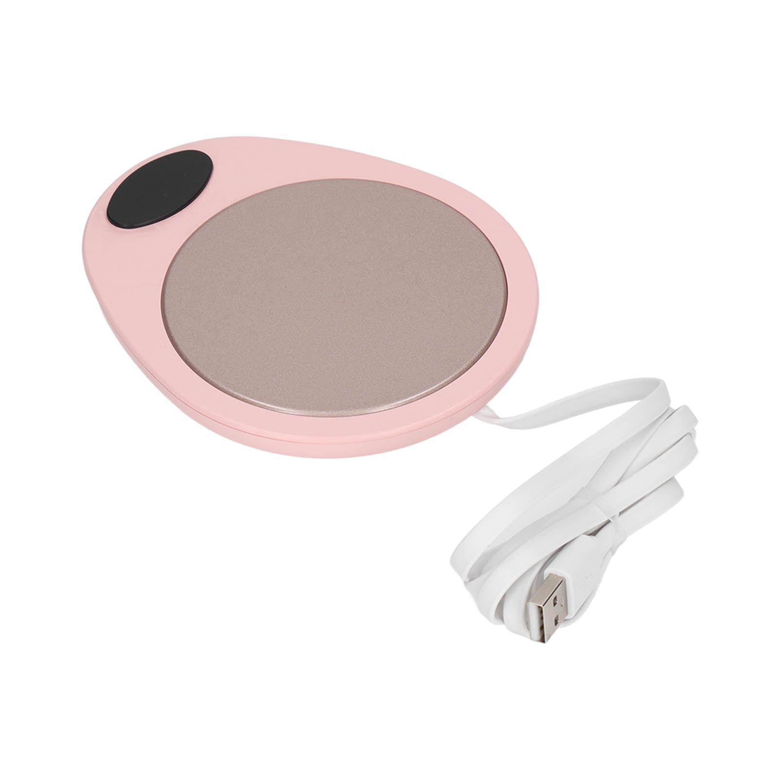 USB Mug Warmer Constant Temp Waterproof Adjustable Electric Beverage Heating Plate for Ceramic Coffee Cups Pink White - Image 8