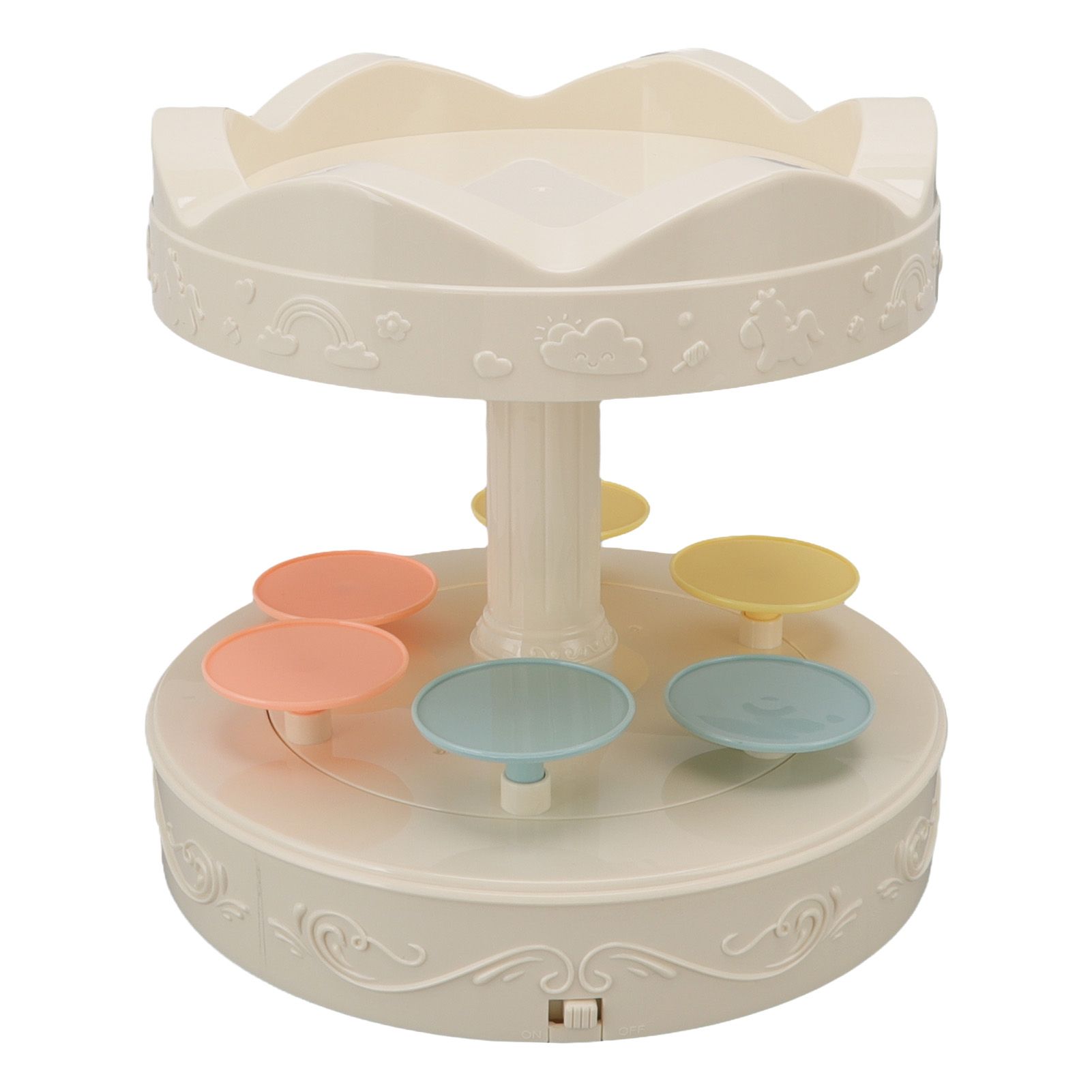 6 Trays 2 Tier Automatic Rotating Dessert Cupcake Display Table Swing Tray with Music for Wedding Birthday Party Supplies Gift - Image 2