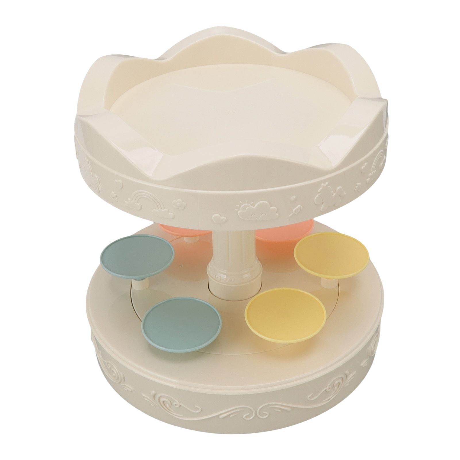 6 Trays 2 Tier Automatic Rotating Dessert Cupcake Display Table Swing Tray with Music for Wedding Birthday Party Supplies Gift - Image 3