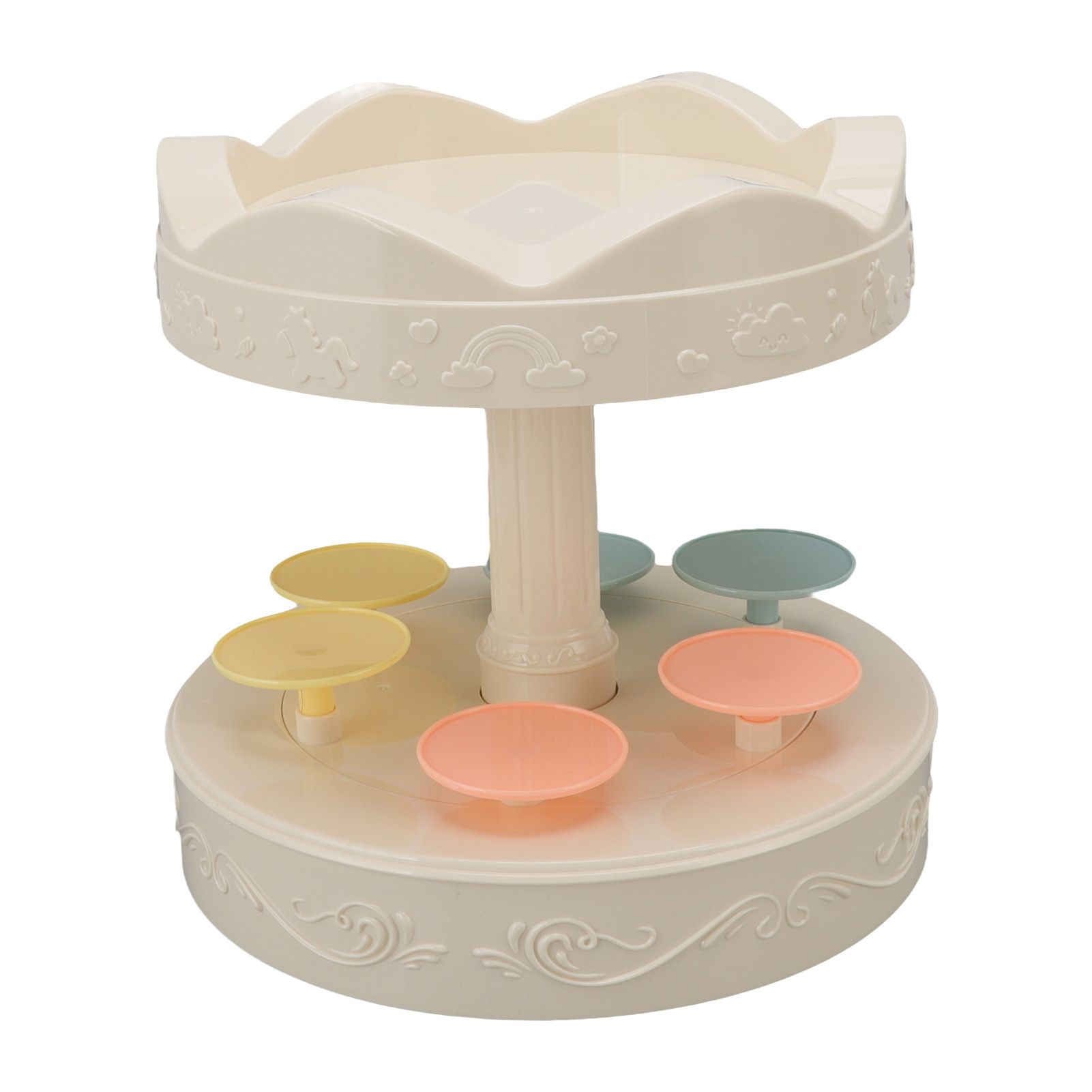6 Trays 2 Tier Automatic Rotating Dessert Cupcake Display Table Swing Tray with Music for Wedding Birthday Party Supplies Gift - Image 6