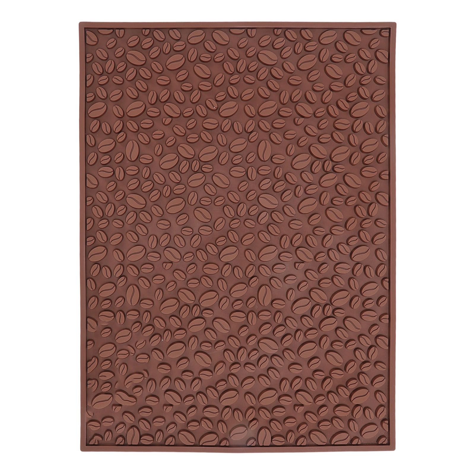 Non Slip Cup Mat Coffee Bean Design Desktop Bar Counter PVC Pad for Water Draining Filtering Brown - Image 2