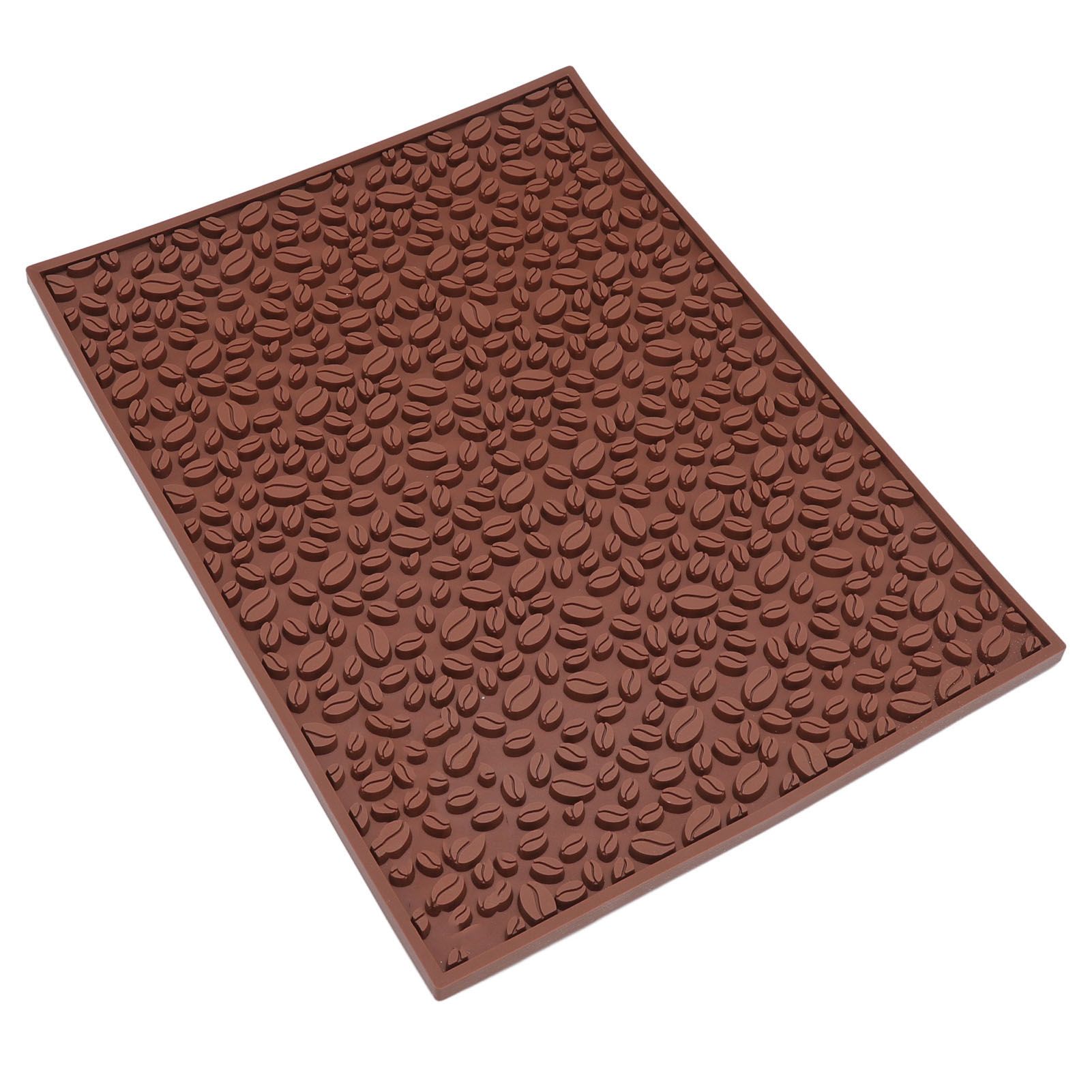 Non Slip Cup Mat Coffee Bean Design Desktop Bar Counter PVC Pad for Water Draining Filtering Brown - Image 3