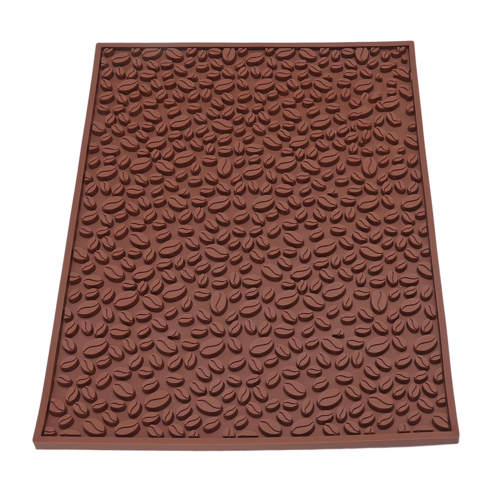 Non Slip Cup Mat Coffee Bean Design Desktop Bar Counter PVC Pad for Water Draining Filtering Brown - Image 7