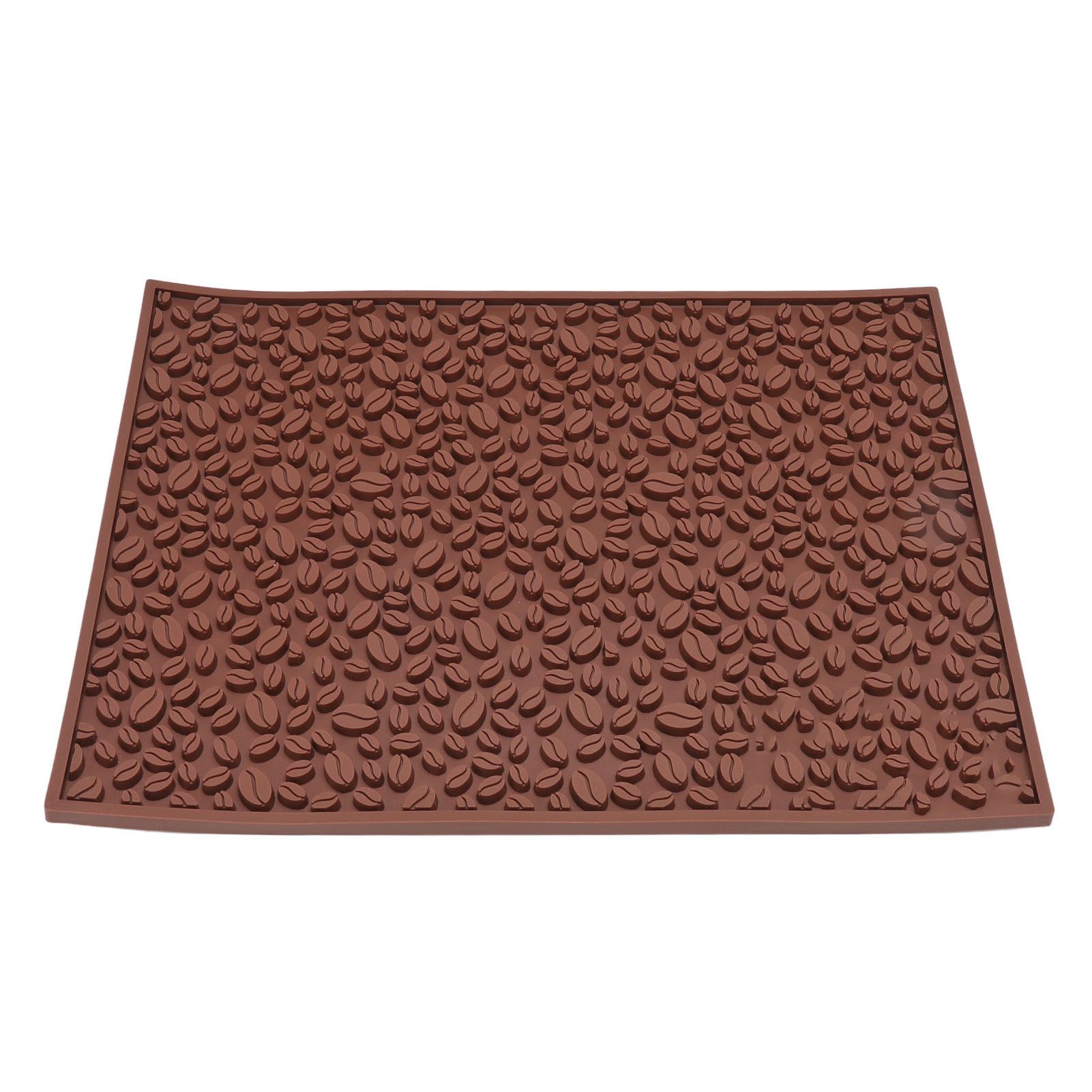 Non Slip Cup Mat Coffee Bean Design Desktop Bar Counter PVC Pad for Water Draining Filtering Brown - Image 8