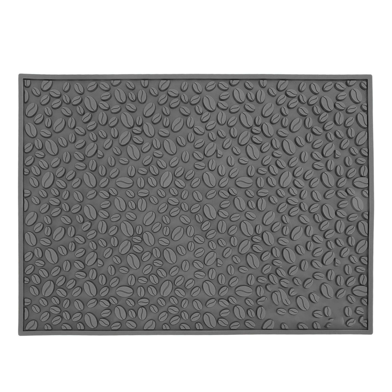 Non Slip Cup Mat Coffee Bean Design Desktop Bar Counter PVC Pad for Water Draining Filtering Grey - Image 1