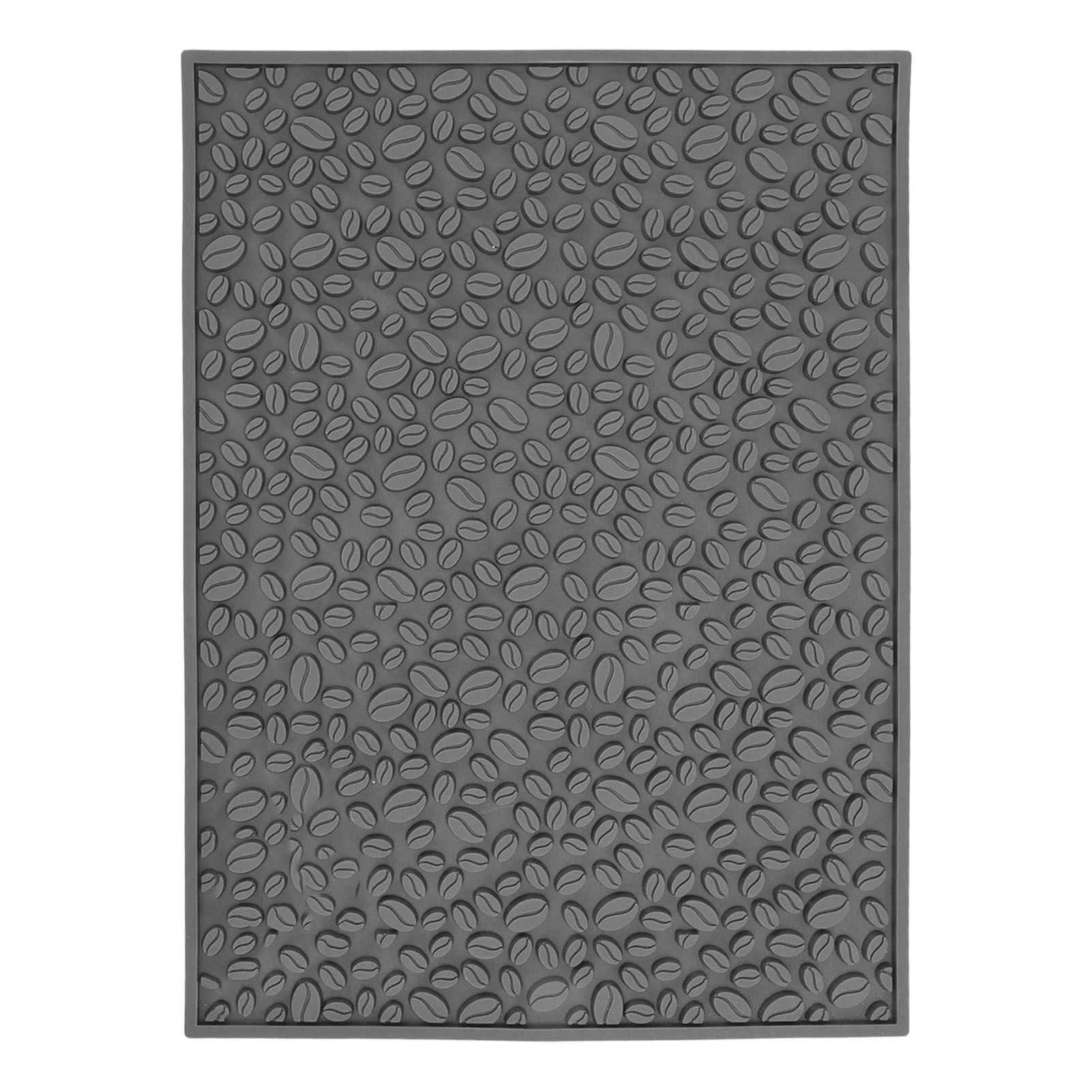 Non Slip Cup Mat Coffee Bean Design Desktop Bar Counter PVC Pad for Water Draining Filtering Grey - Image 2