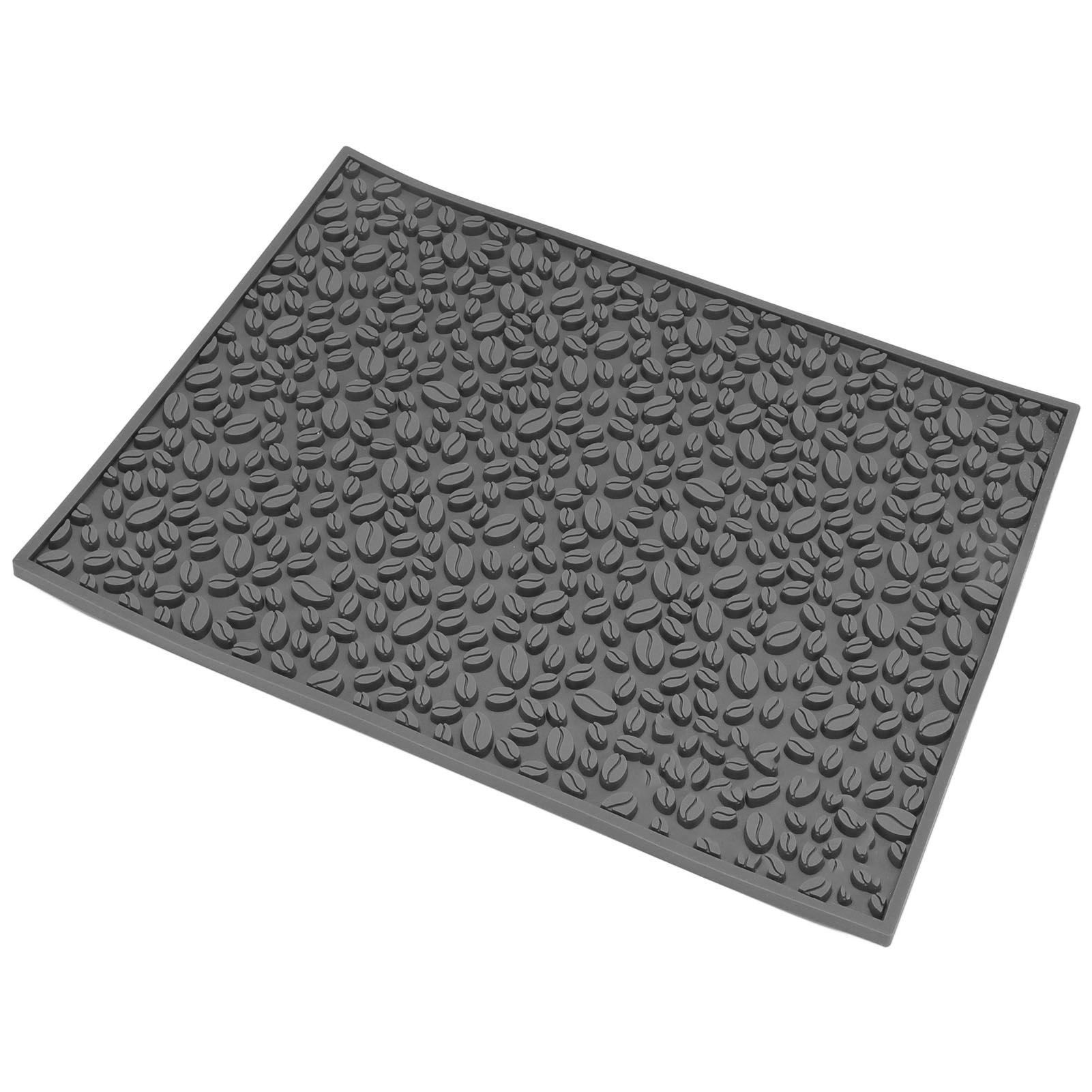 Non Slip Cup Mat Coffee Bean Design Desktop Bar Counter PVC Pad for Water Draining Filtering Grey - Image 5