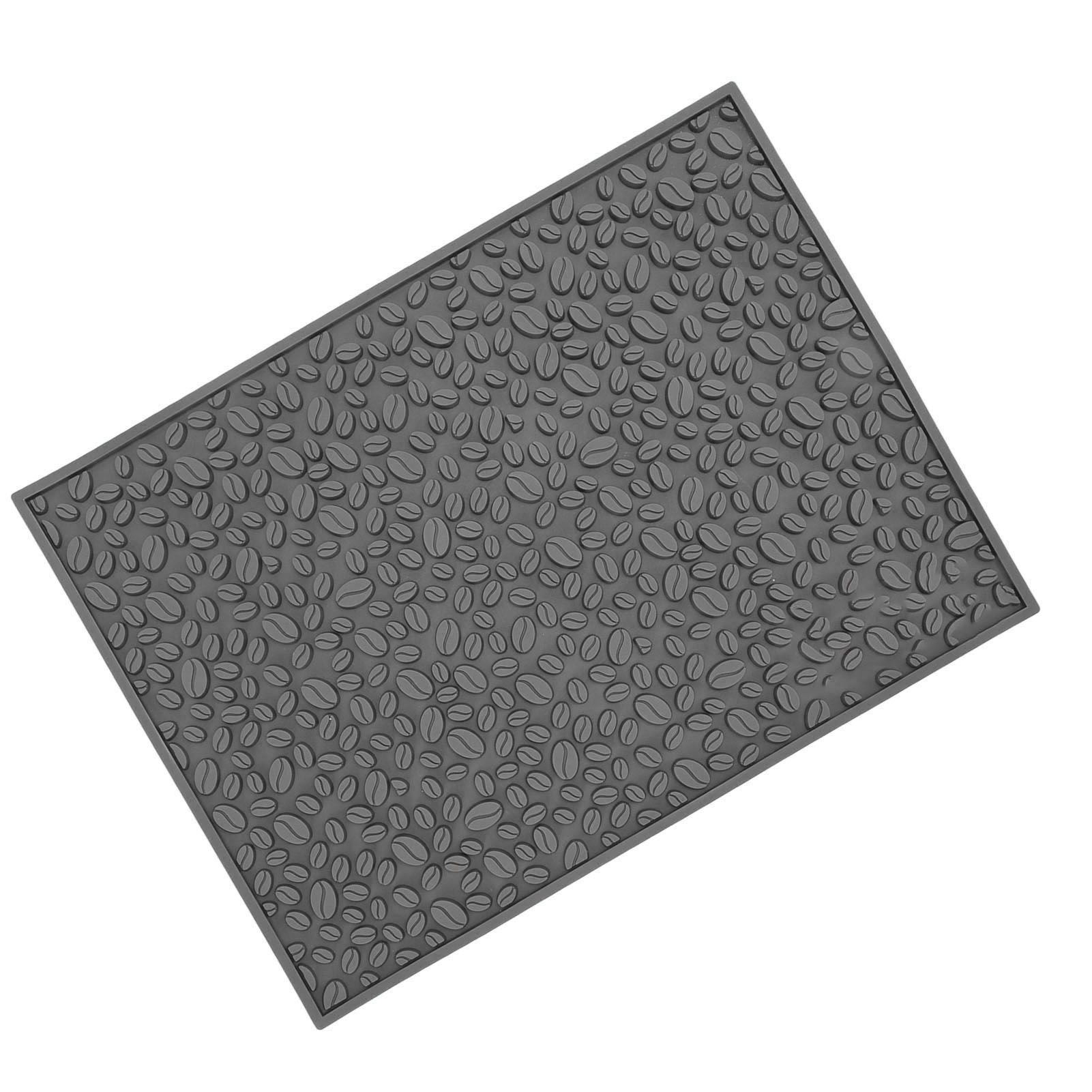 Non Slip Cup Mat Coffee Bean Design Desktop Bar Counter PVC Pad for Water Draining Filtering Grey - Image 6