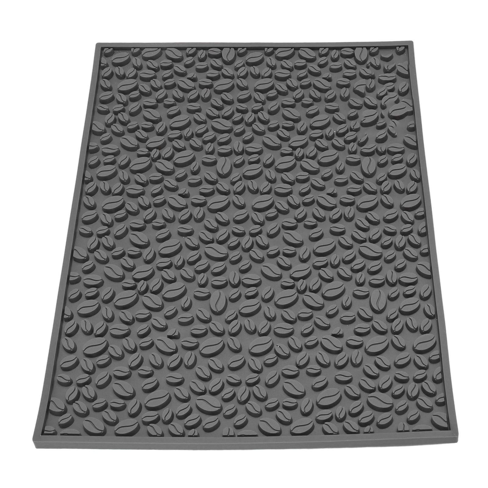 Non Slip Cup Mat Coffee Bean Design Desktop Bar Counter PVC Pad for Water Draining Filtering Grey - Image 7