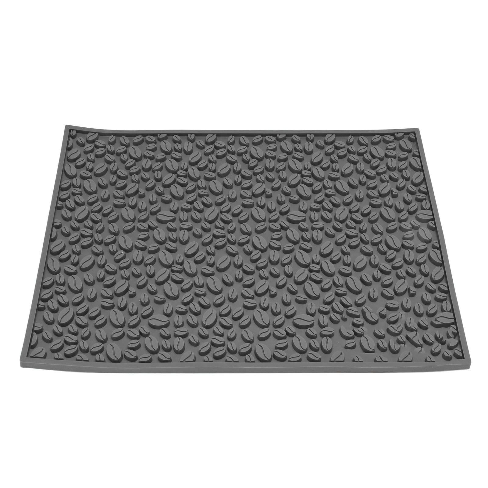 Non Slip Cup Mat Coffee Bean Design Desktop Bar Counter PVC Pad for Water Draining Filtering Grey - Image 8