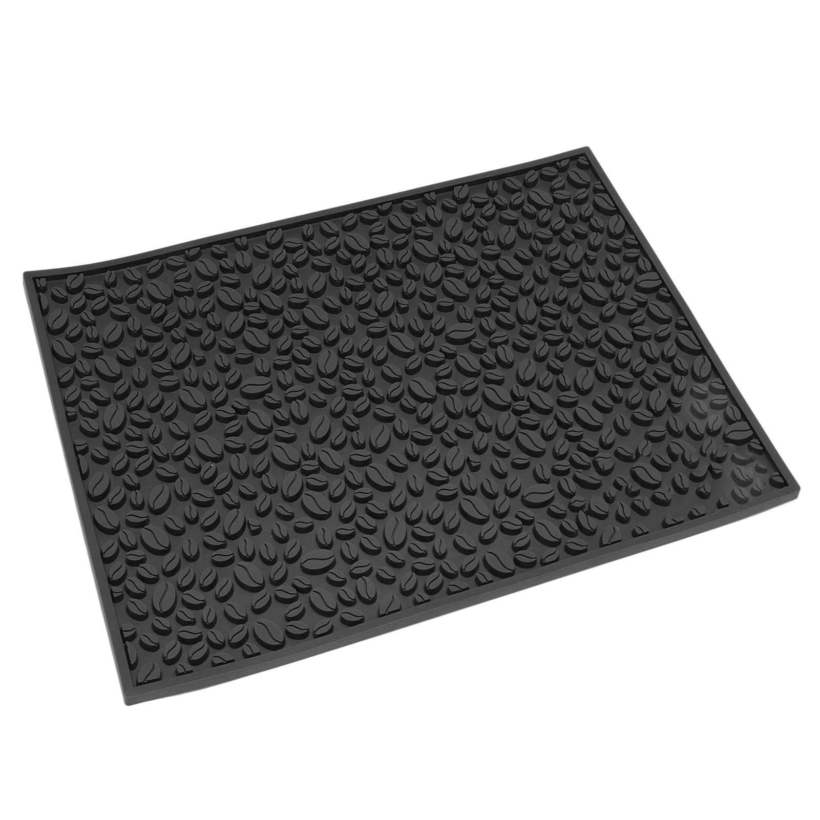 Non Slip Cup Mat Coffee Bean Design Desktop Bar Counter PVC Pad for Water Draining Filtering Black - Image 4