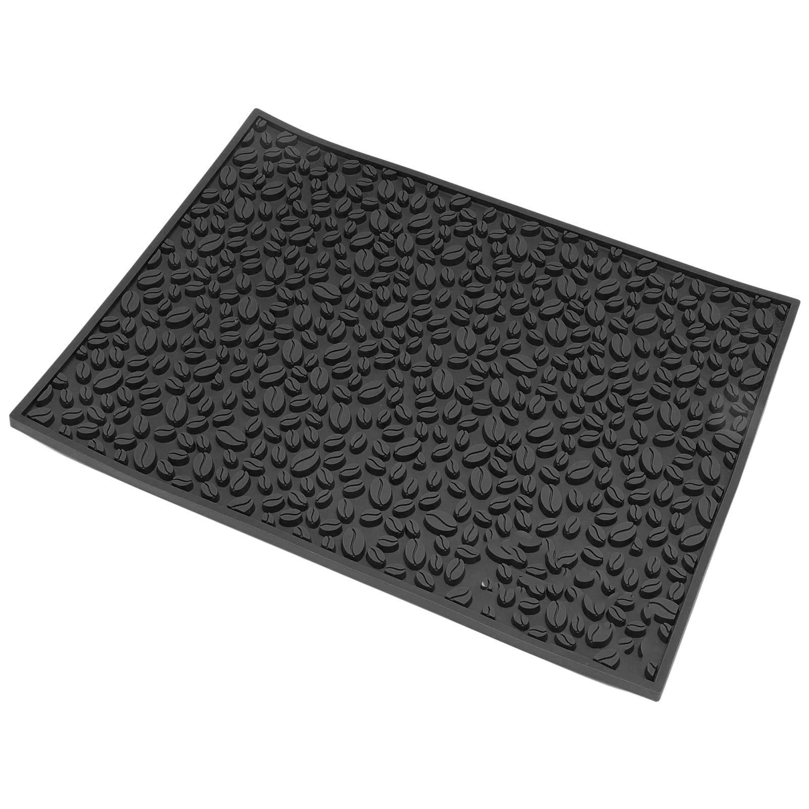 Non Slip Cup Mat Coffee Bean Design Desktop Bar Counter PVC Pad for Water Draining Filtering Black - Image 5