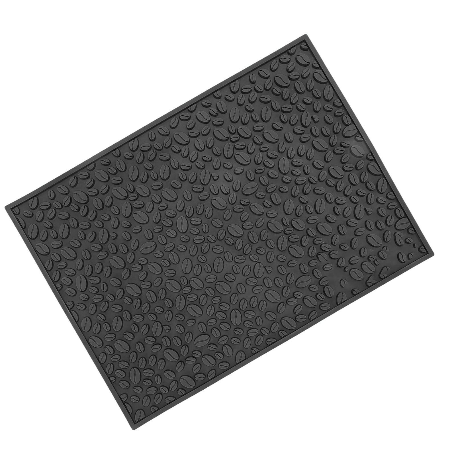 Non Slip Cup Mat Coffee Bean Design Desktop Bar Counter PVC Pad for Water Draining Filtering Black - Image 6
