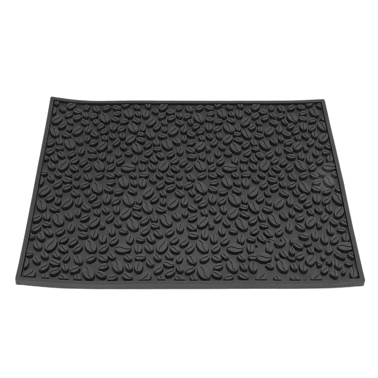 Non Slip Cup Mat Coffee Bean Design Desktop Bar Counter PVC Pad for Water Draining Filtering Black - Image 8