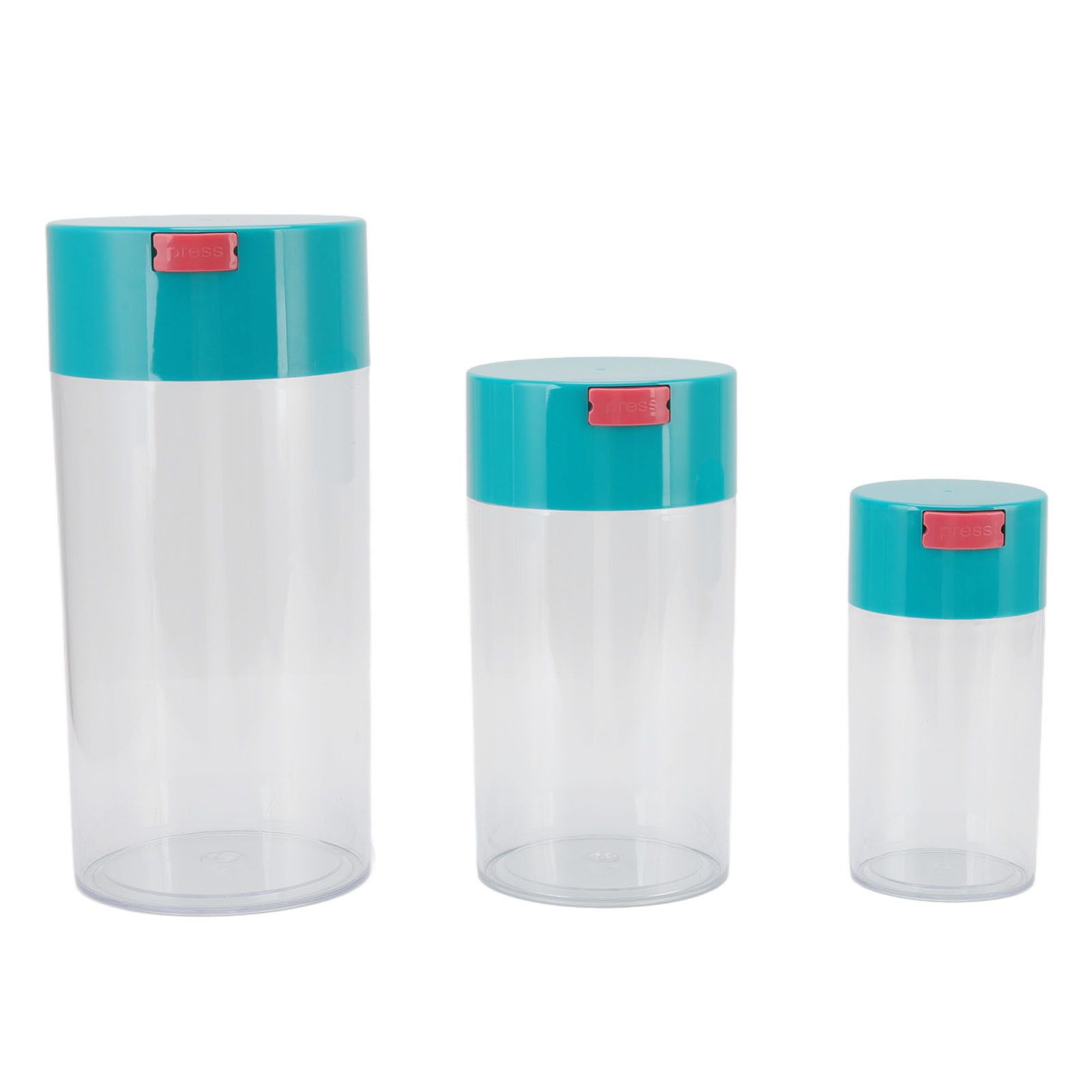 Airtight Jar Set Transparent 2100ml 1100ml 400ml Plastic Vacuum Storage Cans for Dried Fruit Coffee Bean Tea - Image 1