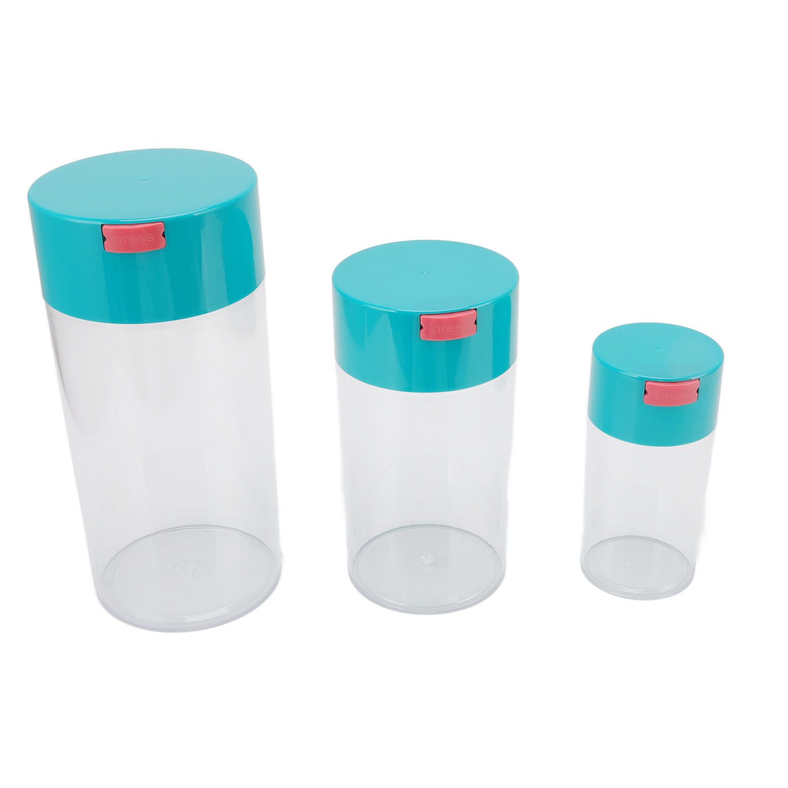 Airtight Jar Set Transparent 2100ml 1100ml 400ml Plastic Vacuum Storage Cans for Dried Fruit Coffee Bean Tea - Image 2