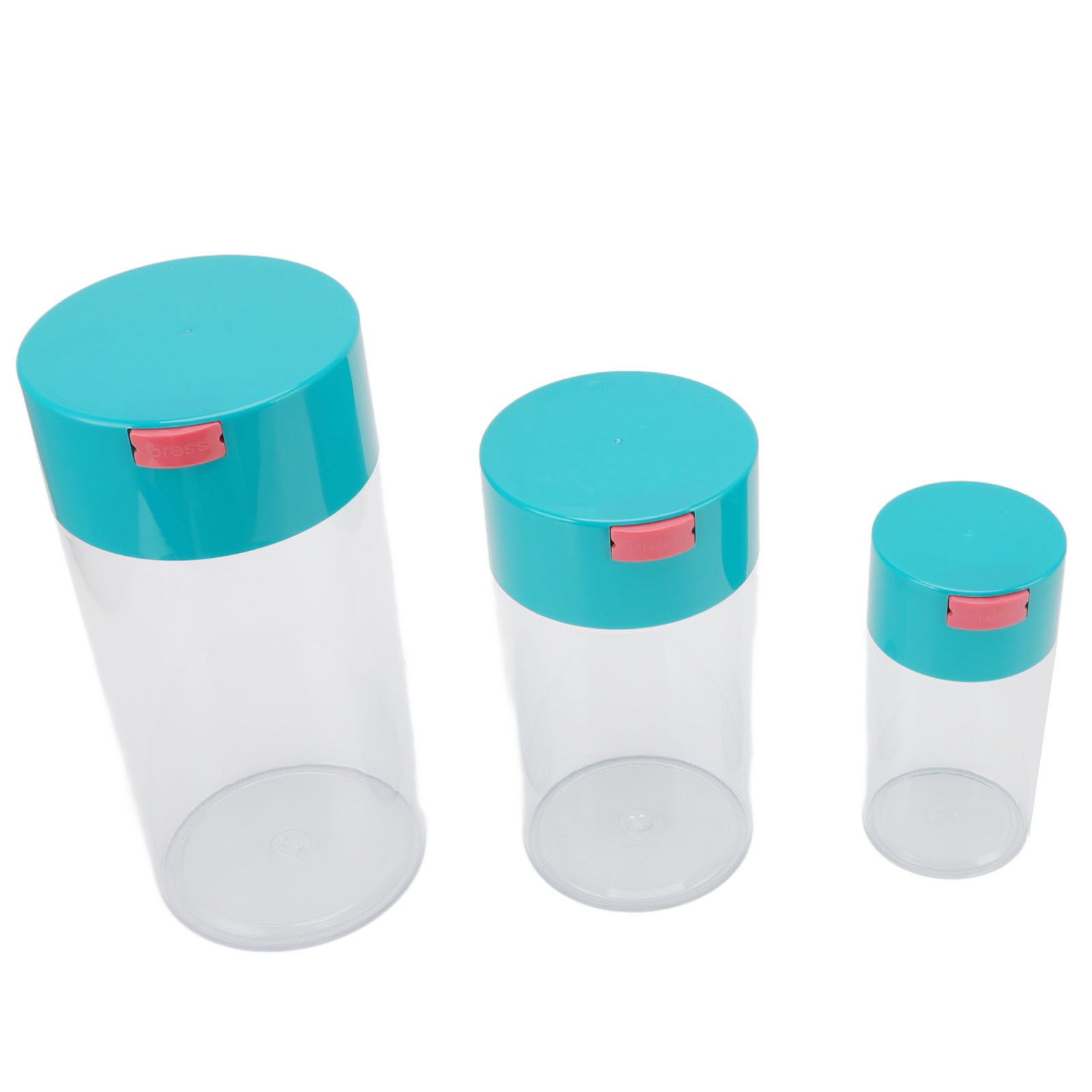 Airtight Jar Set Transparent 2100ml 1100ml 400ml Plastic Vacuum Storage Cans for Dried Fruit Coffee Bean Tea - Image 3
