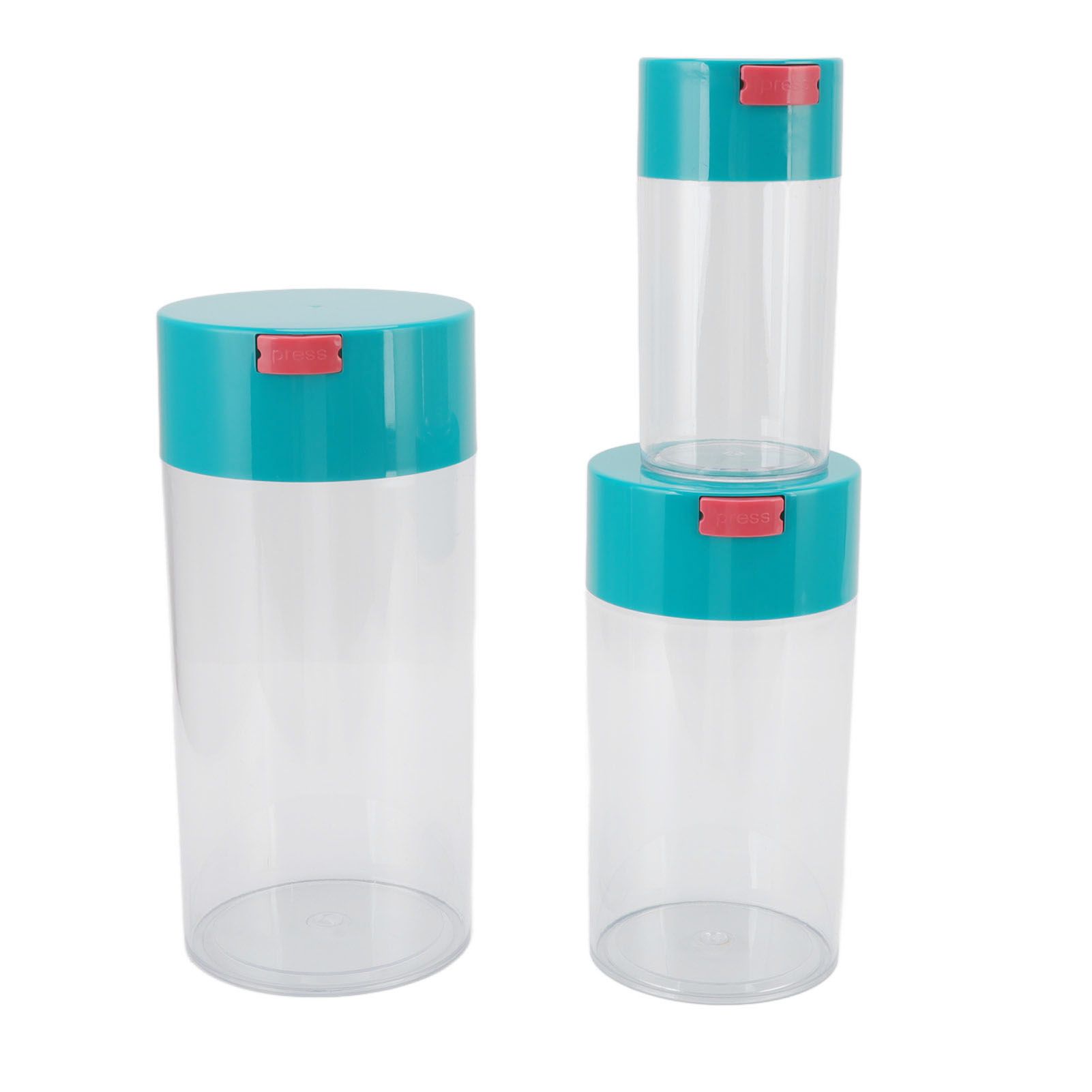 Airtight Jar Set Transparent 2100ml 1100ml 400ml Plastic Vacuum Storage Cans for Dried Fruit Coffee Bean Tea - Image 4
