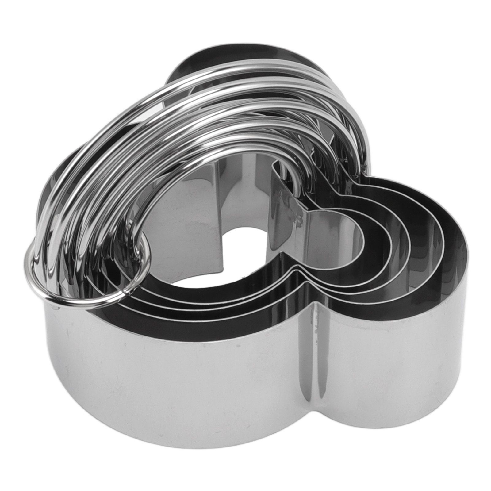 5Pcs Stainless Steel Biscuit Cutter Set Removable Easy Release Professional Cookie Cutter Set with Handle for Baking - Image 2