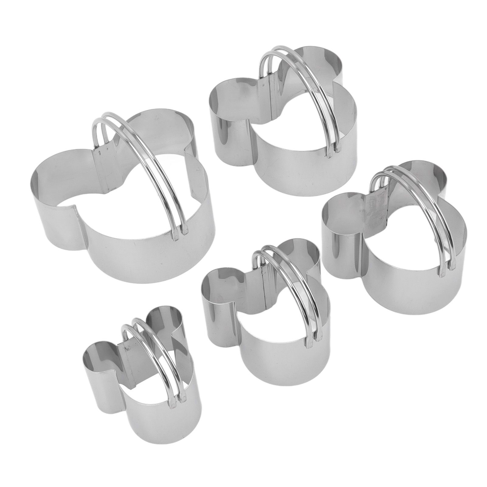5Pcs Stainless Steel Biscuit Cutter Set Removable Easy Release Professional Cookie Cutter Set with Handle for Baking - Image 4