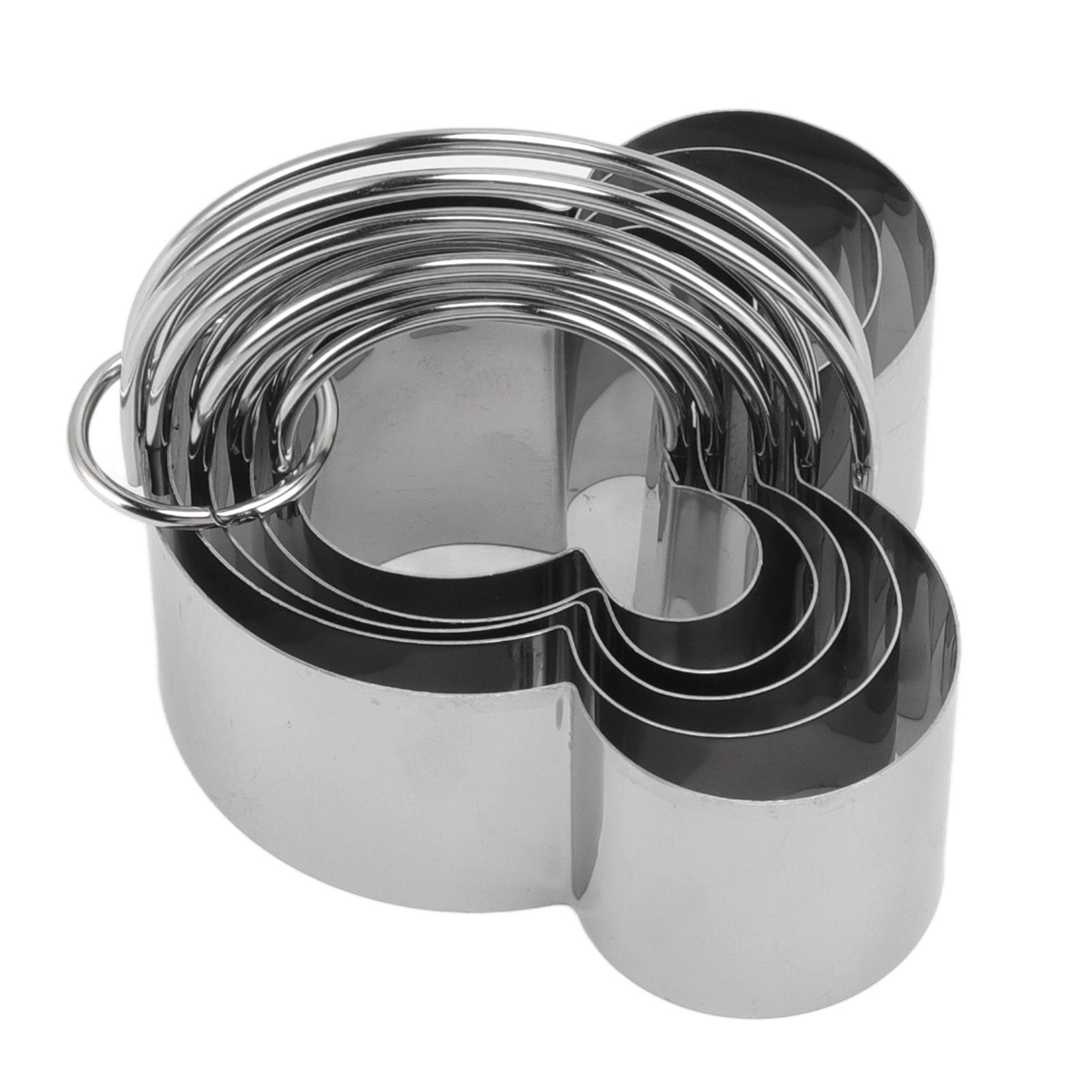 5Pcs Stainless Steel Biscuit Cutter Set Removable Easy Release Professional Cookie Cutter Set with Handle for Baking - Image 5