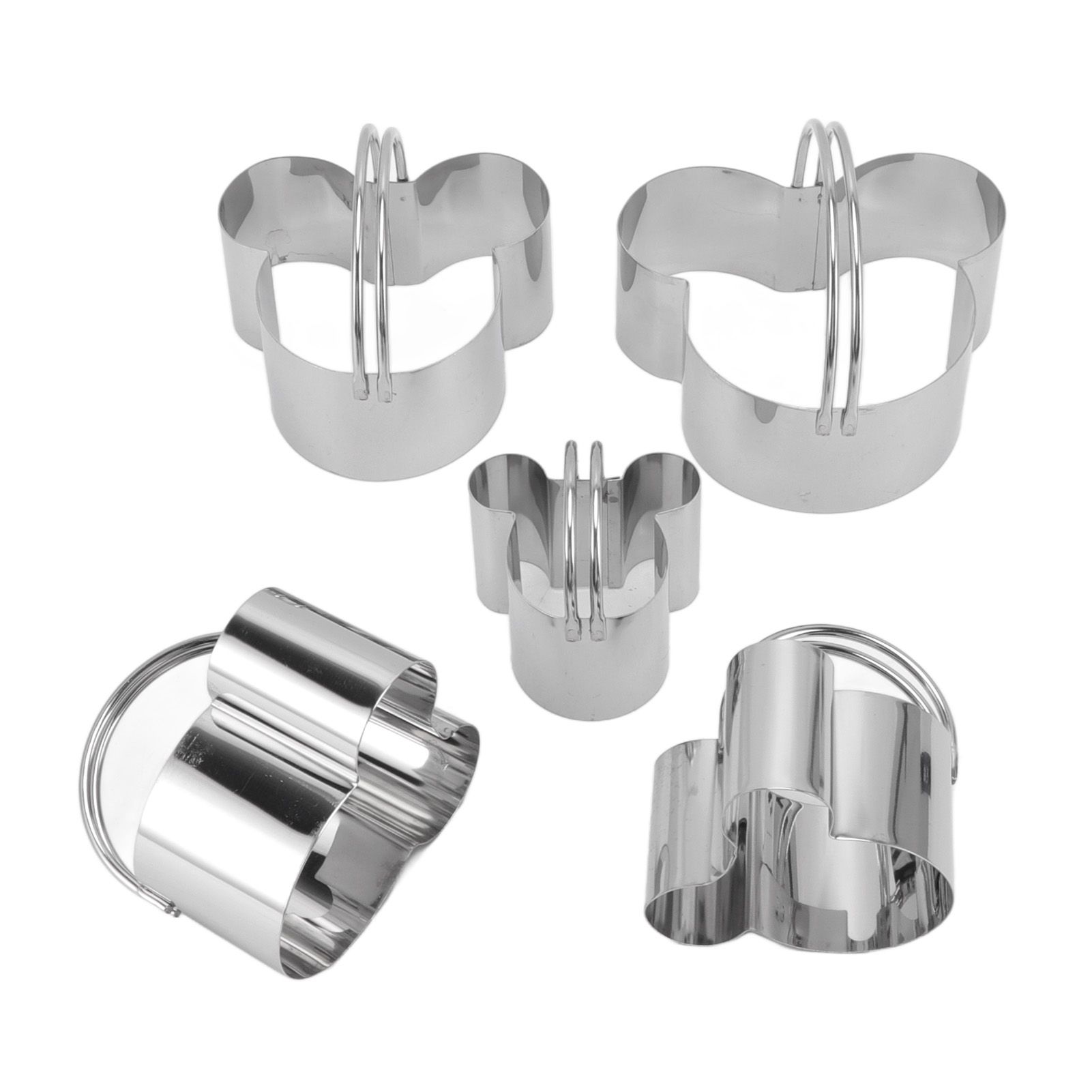5Pcs Stainless Steel Biscuit Cutter Set Removable Easy Release Professional Cookie Cutter Set with Handle for Baking - Image 6