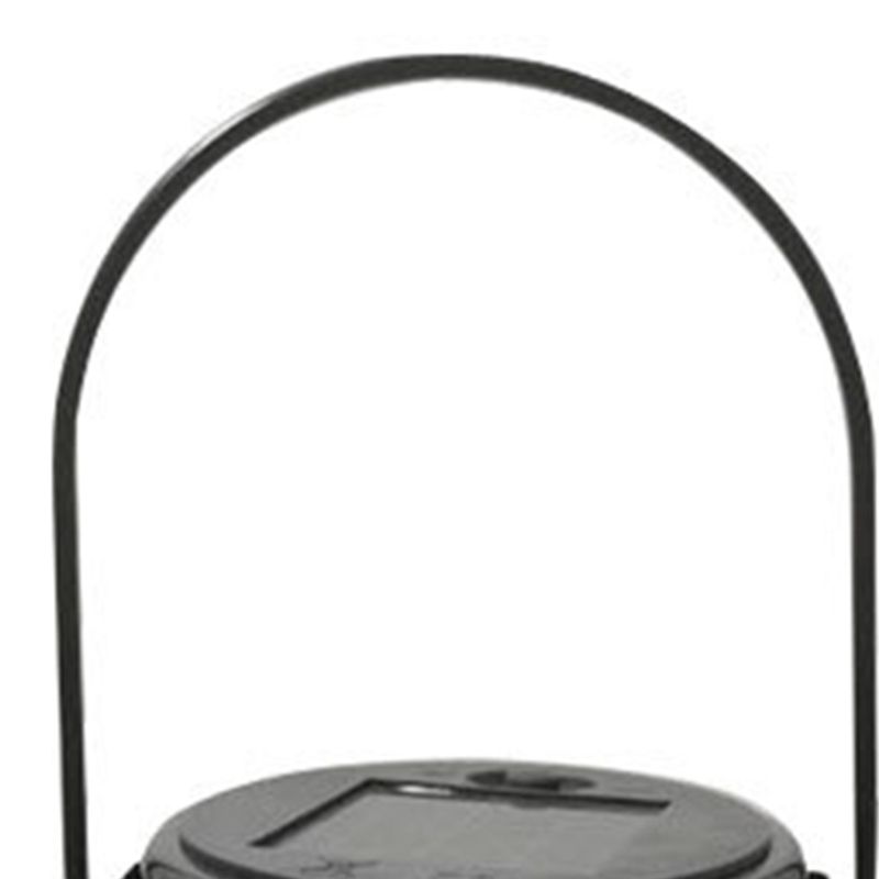 Iron Hollow Solar Lantern Portable Outdoor Solar Hanging Lantern for Garden Yard Patio Decor GZ 0032 Black Solar Landscape Light - Image 3