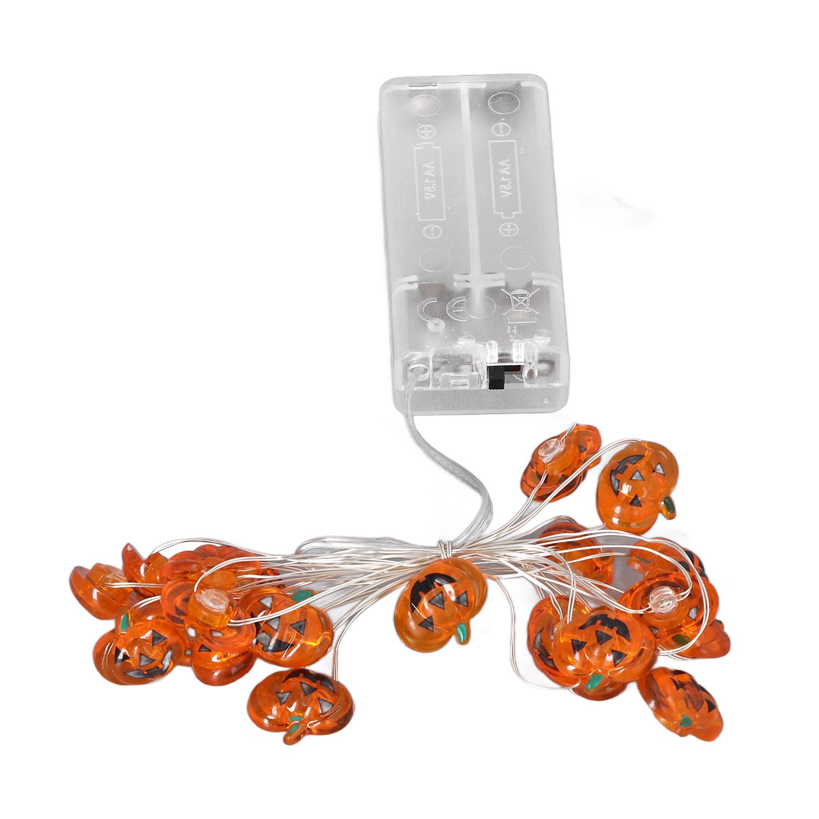Pumpkin Lights String 2m Long 20pcs LED Copper Wire DIY Battery Powered Decorative Halloween Decor for Indoor Outdoor - Image 1