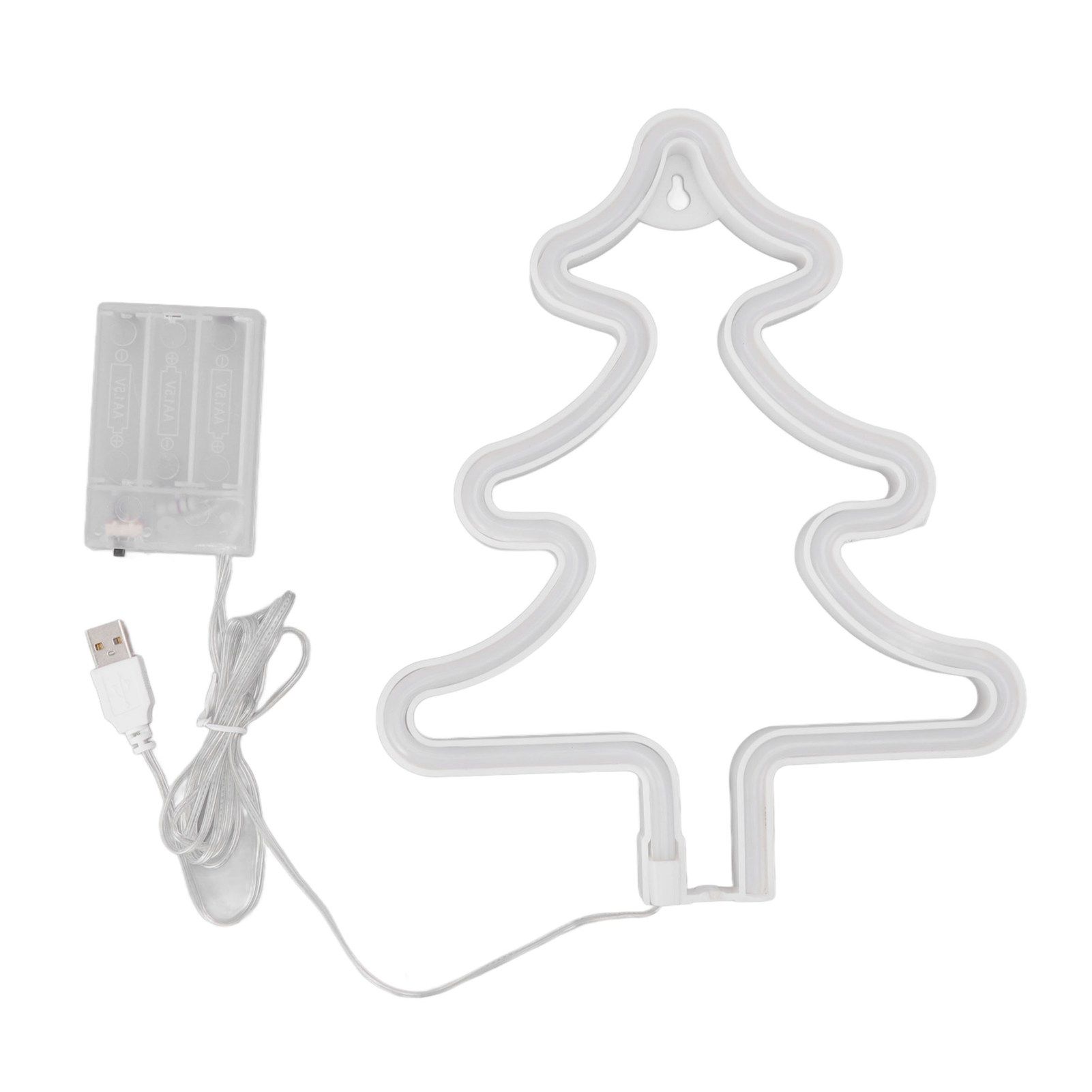 Christmas Neon Sign Christmas Tree Shape Neon Light USB Decorative Night Light for Desk Wall Display - Image 2