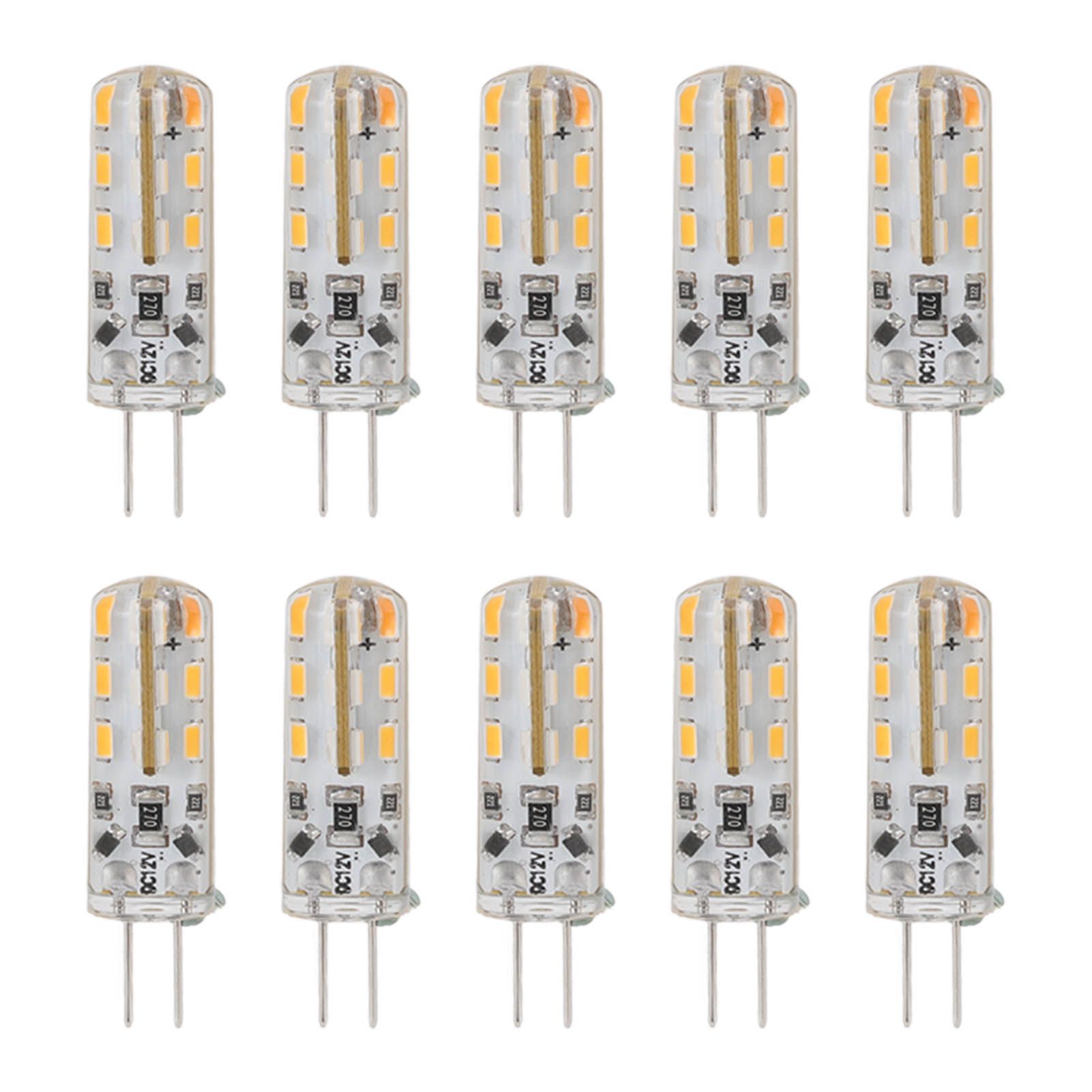 10pcs G4 LED Bulb 1.5W DC12V Warm White 3000K 110LM Bi Pin Light Bulbs LED for Cabinet Lighting Courtyard - Image 1
