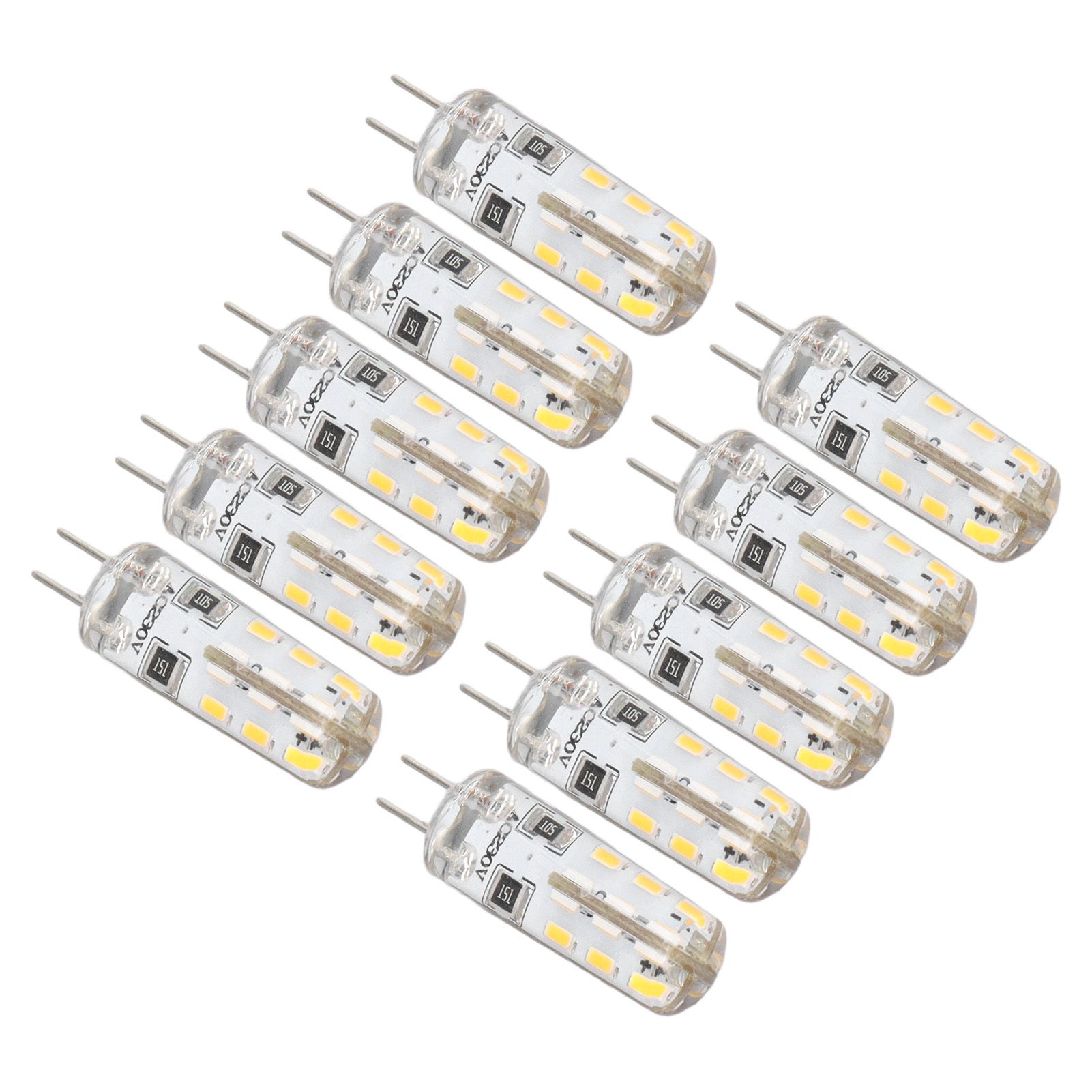 10 Pcs G4 LED Bulbs Bi Pin Base Silicone Warm White 3000K 1.5W AC220V 110LM Landscape Bulbs Replacement - Image 5