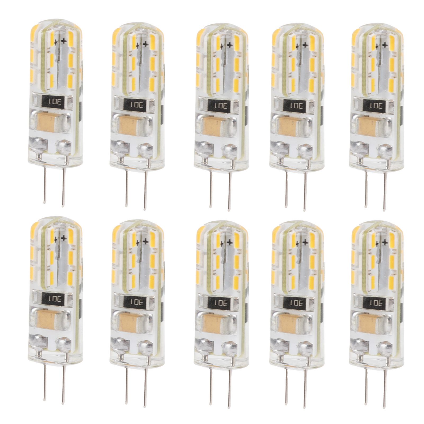 10pcs G4 LED Bulb Double Feet Base 1.5W AC110V 110LM Silicone Light Bulb for Landscape Lighting Courtyard Warm White 3000K - Image 1