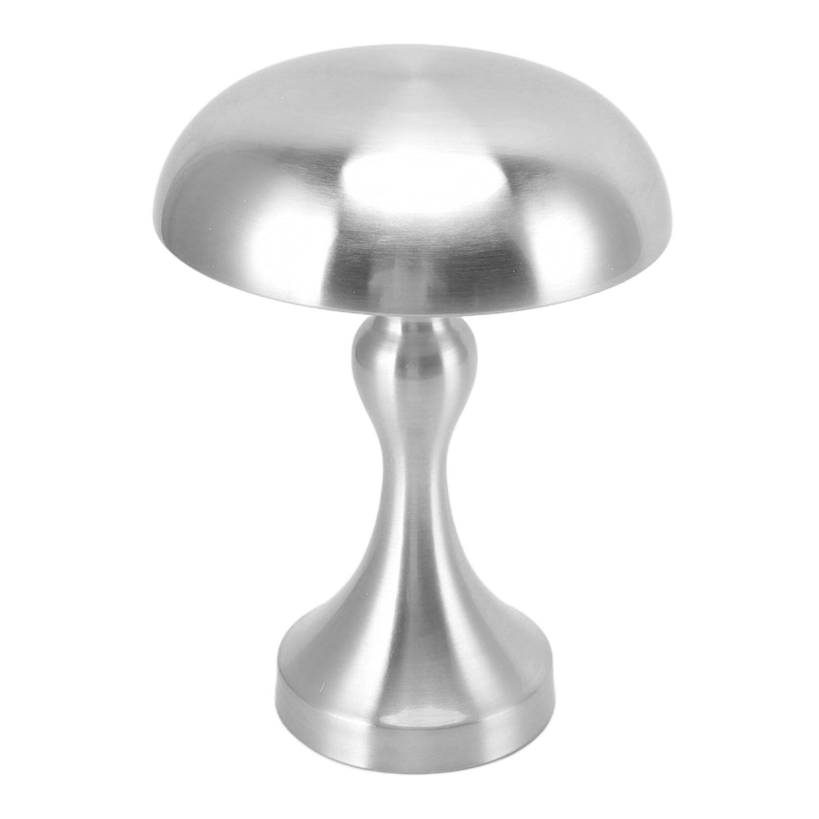 Table Lamp Rechargeable Mushroom Shape 3 Speed Color Temperature Touch Stepless Dimming Night Light for Home Silver - Image 3