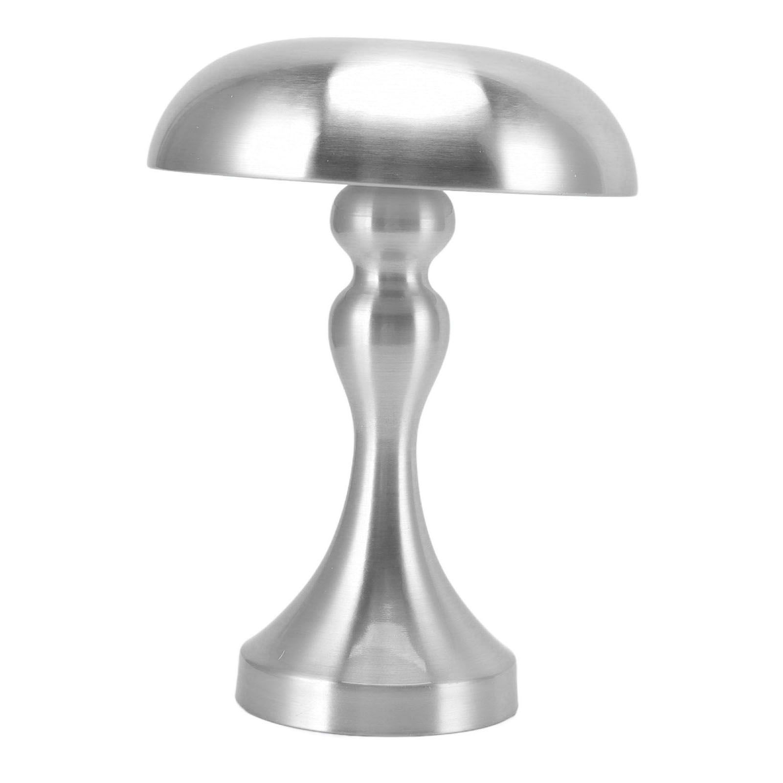 Table Lamp Rechargeable Mushroom Shape 3 Speed Color Temperature Touch Stepless Dimming Night Light for Home Silver - Image 4