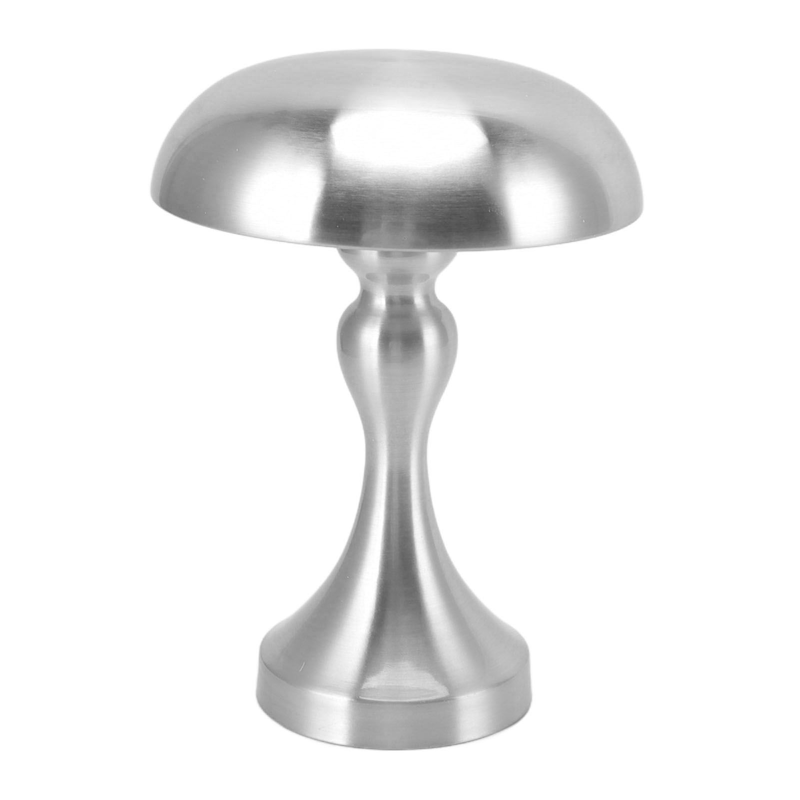 Table Lamp Rechargeable Mushroom Shape 3 Speed Color Temperature Touch Stepless Dimming Night Light for Home Silver - Image 5