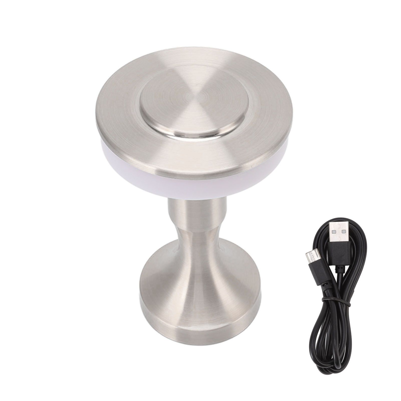 Portable LED Table Lamp Touch Sensor 3 Color Temperatures Rechargeable Battery Powered Bedside Night Lamp for Dining Room Silver - Image 1