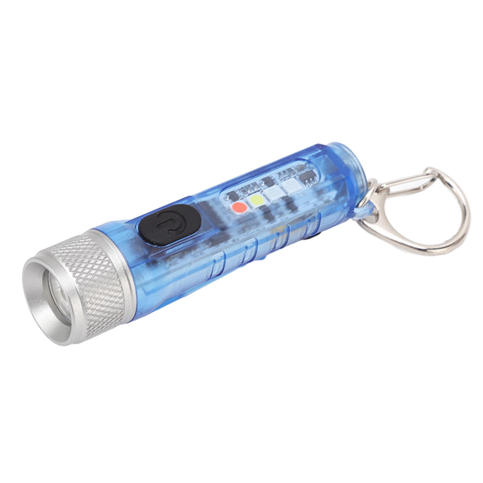 Keychain Flashlight Long Range Super Bright LED Flashlight USB Rechargeable Mini Flashlight for Outdoor M300 Non Fluorescent Blue - Image 3