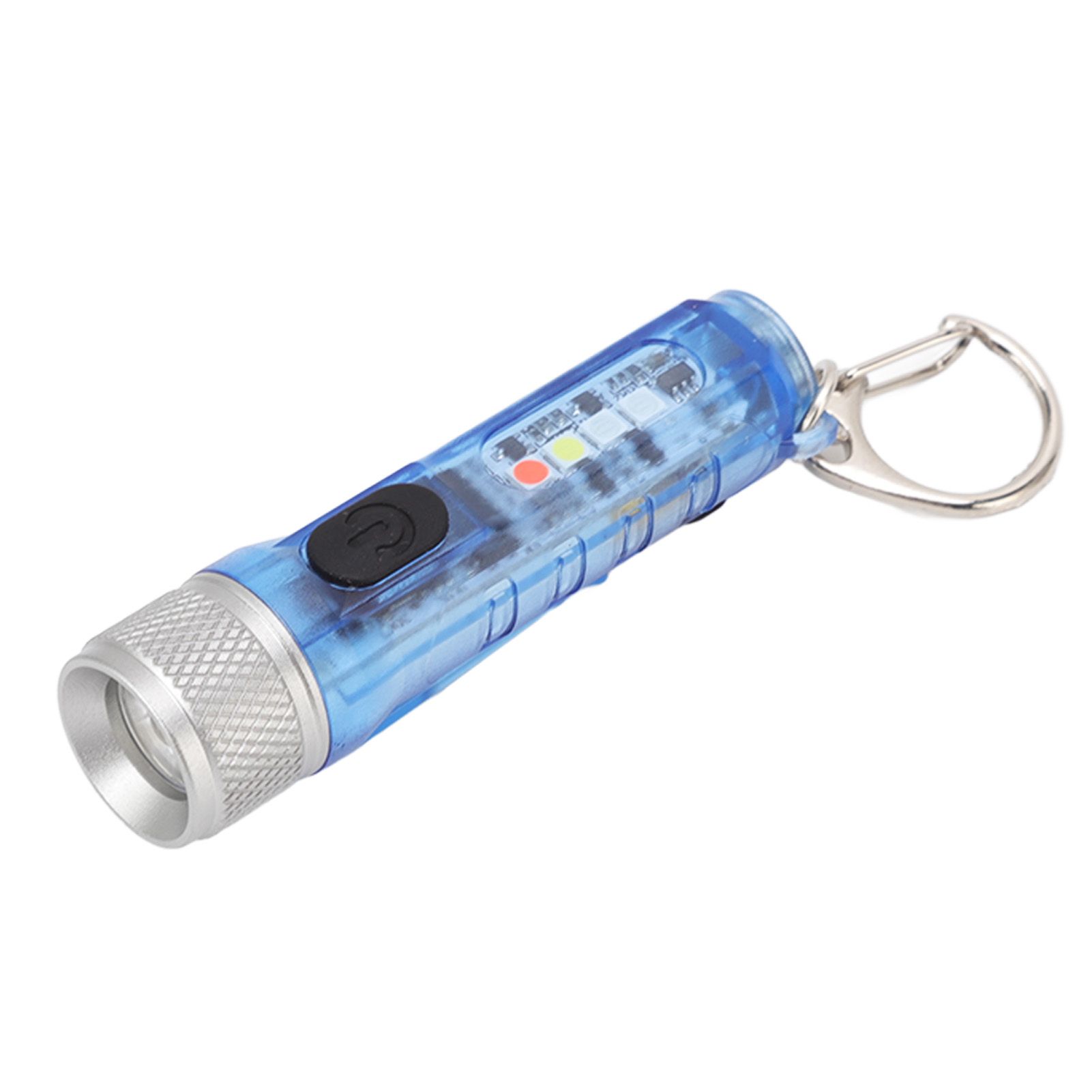 Keychain Flashlight Long Range Super Bright LED Flashlight USB Rechargeable Mini Flashlight for Outdoor M300 Non Fluorescent Blue - Image 4