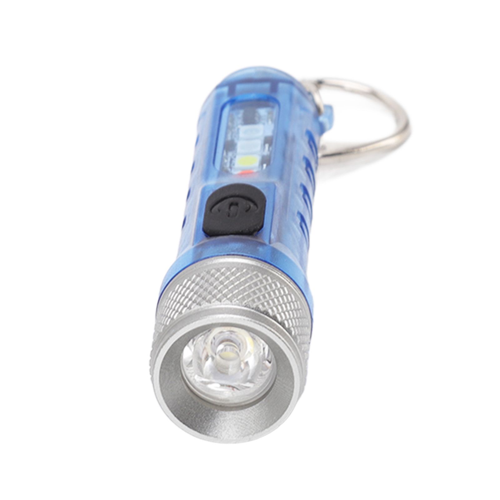 Keychain Flashlight Long Range Super Bright LED Flashlight USB Rechargeable Mini Flashlight for Outdoor M300 Non Fluorescent Blue - Image 6