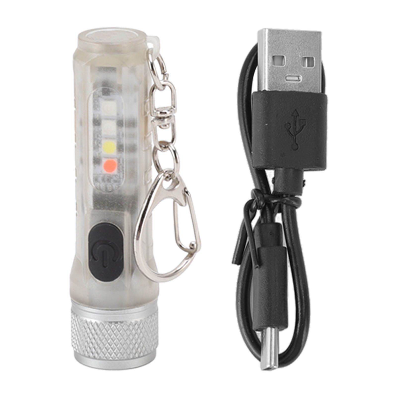 Strong Light Mini Keychain Flashlight Outdoor Portable Super Bright Multifunction LED Flashlight USB Rechargeable Fluorescent Model - Image 1