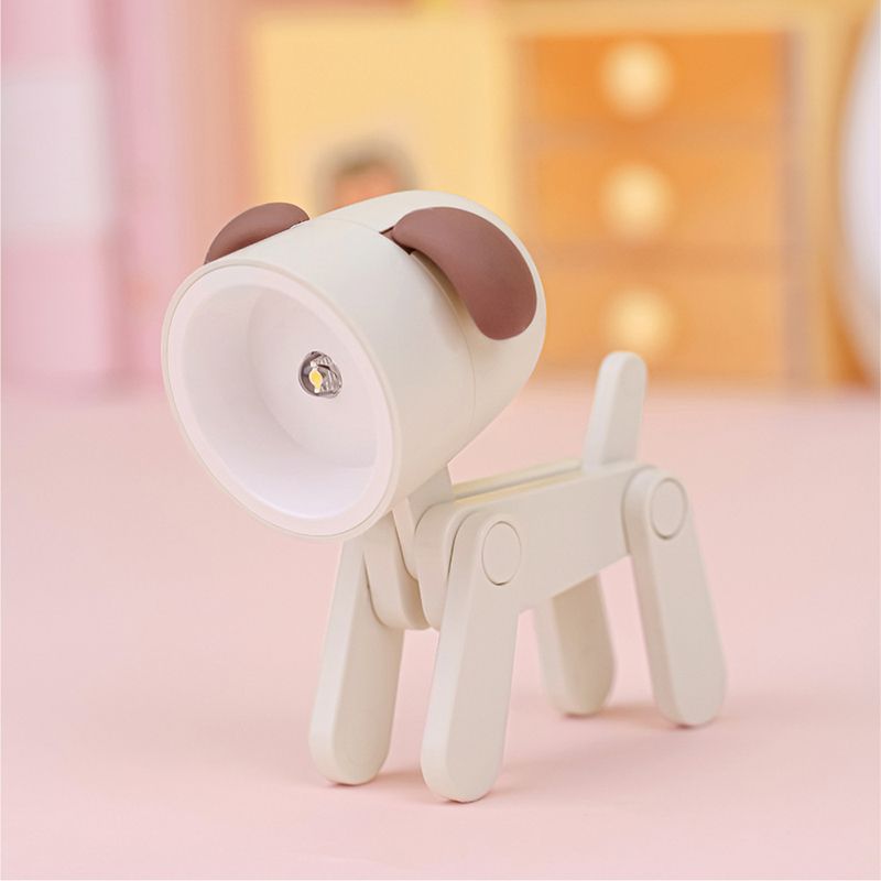 Mini Cute Pet Night Light Kawaii LED Desk Lamp Ins Mini Cute Little Phone Stand Decorative Furnishing Articles Beige Dog - Image 5