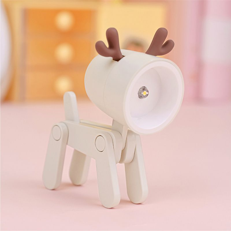 Mini Cute Pet Night Light Kawaii LED Desk Lamp Ins Mini Cute Little Phone Stand Decorative Furnishing Articles Beige Deer - Image 1