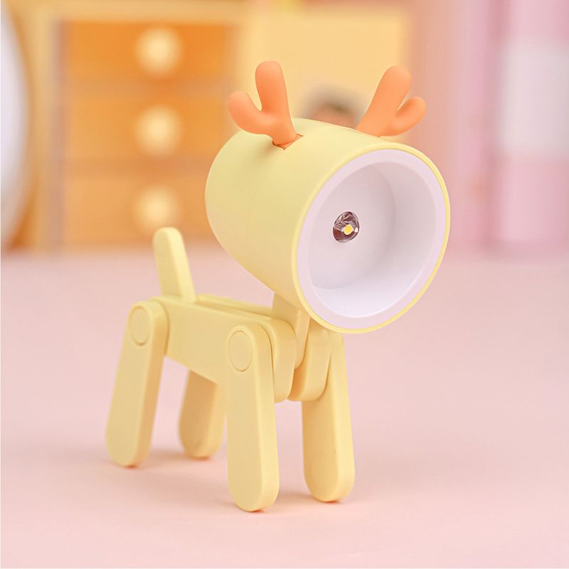Mini Cute Pet Night Light Kawaii LED Desk Lamp Ins Mini Cute Little Phone Stand Decorative Furnishing Articles Yellow Deer - Image 1