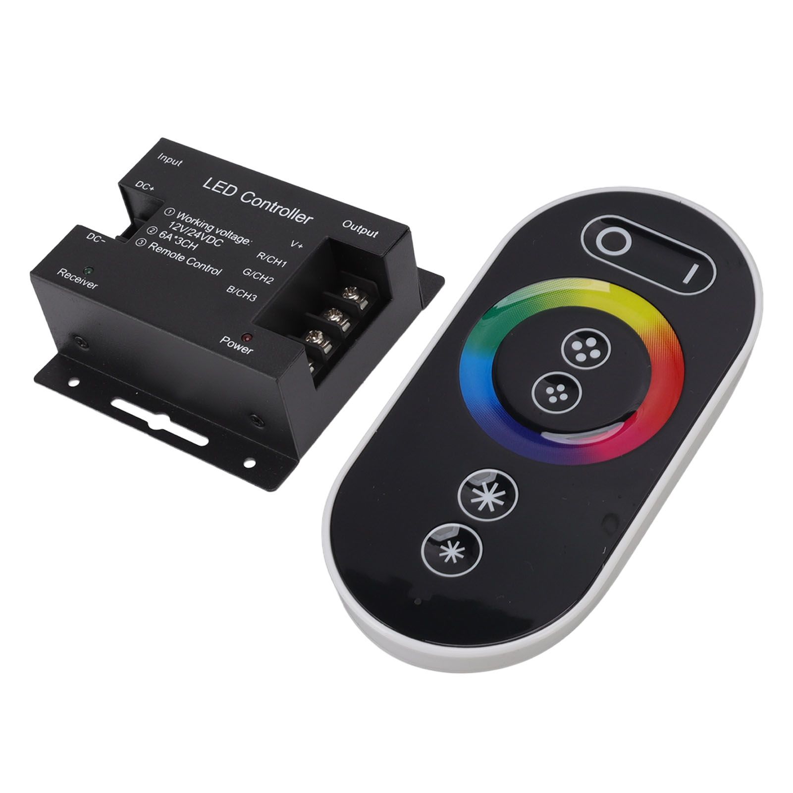 3 Way Dimmer Switch with Remote Control Constant Voltage PWM RGB LED Light Controller DC12V 24V - Image 1